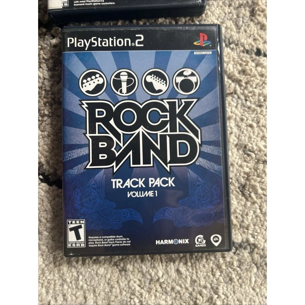 Rock Band,Rock Band 2 Track Pack 1 and 2 PlayStation 2 Bundle PS2 Complete